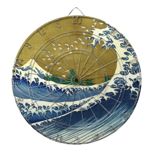 The Big Wave (Blue and Gold) (Katsushika Hokusai) Dartbord (Voorkant)