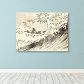 The Big Wave (door Katsushika Hokusai) Canvas Afdruk (Insitu (Houten vloer))