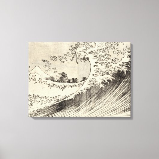 The Big Wave (door Katsushika Hokusai) Canvas Afdruk (Voorkant)