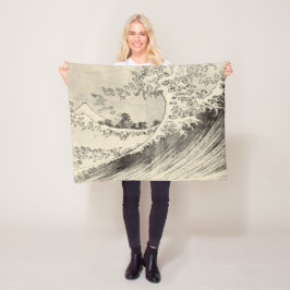 The Big Wave (door Katsushika Hokusai) Fleece Deken