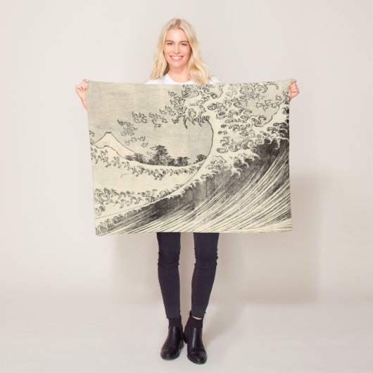 The Big Wave (door Katsushika Hokusai) Fleece Deken (In situ)
