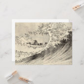 The Big Wave (door Katsushika Hokusai) Kaart (Voorkant / Achterkant in situ)