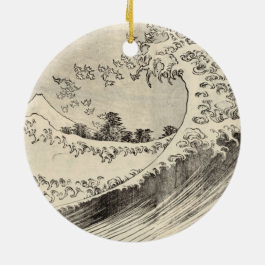 The Big Wave (door Katsushika Hokusai) Keramisch Ornament (Achterkant)
