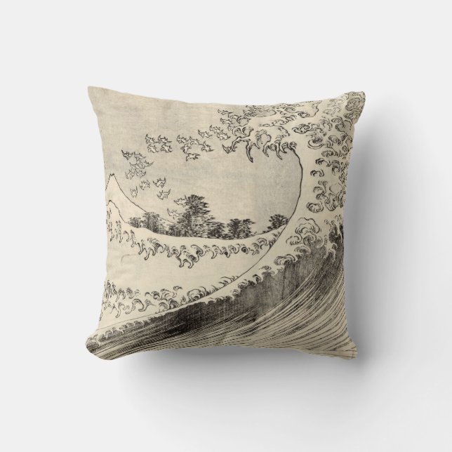 The Big Wave (door Katsushika Hokusai) Kussen (Voorkant)