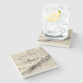 The Big Wave (door Katsushika Hokusai) Stenen Onderzetter (Zijkant)