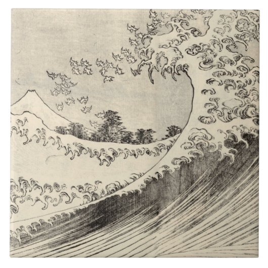 The Big Wave (door Katsushika Hokusai) Tegeltje (Voorkant)