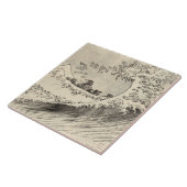 The Big Wave (door Katsushika Hokusai) Tegeltje (Zijkant)