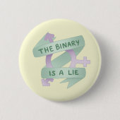 THE BINARY IS A LIE RONDE BUTTON 5,7 CM (Voorkant)