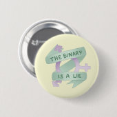 THE BINARY IS A LIE RONDE BUTTON 5,7 CM (Voorkant /achterkant)