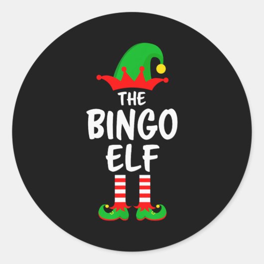 The Bingo Elf Matching Family Christmas  Ronde Sticker (Voorkant)