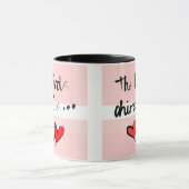 The Bird’s Chirping - Roze Venster Rood Sierkussen Mok (Midden)