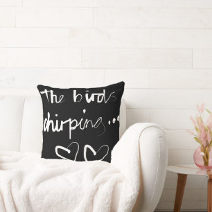The Bird’s Chirping - Zwart Wit Sierkussen