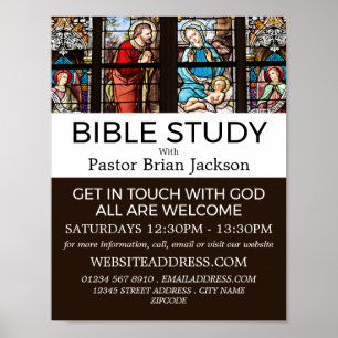 The Birth of Christ, Christian Bible Class Advert Poster