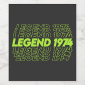 The Birth of Legends 1974 wijnlabel Wijn Etiket (Enkel label)