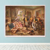 The Birth of Old Glory door Edward Percy Moran Canvas Afdruk (Insitu (Houten vloer))