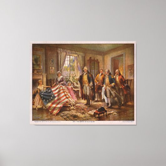 The Birth of Old Glory door Edward Percy Moran Canvas Afdruk (Voorkant)