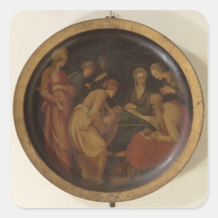 The Birth of St. John the Baptist, c.1526 (oil on Vierkante Sticker
