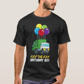 The Birthday Boy Garbage Truck Birthday Party T-shirt (Voorkant)