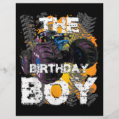 The Birthday Boy Monster Truck Matching Family Flyer (Voorkant)