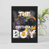 The Birthday Boy Monster Truck Matching Family Kaart (Staand voorkant)