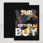 The Birthday Boy Monster Truck Matching Family Kaart (Voorkant / Achterkant)