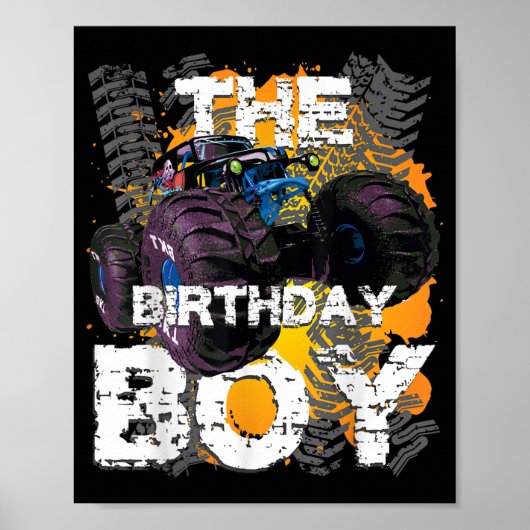 The Birthday Boy Monster Truck Matching Family Poster (Voorkant)