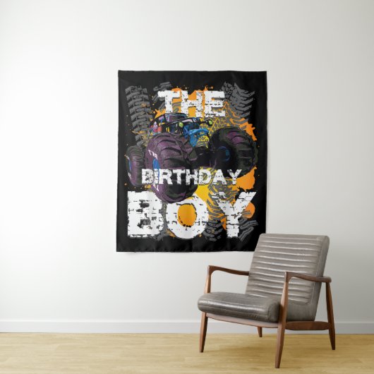 The Birthday Boy Monster Truck Matching Family Wandkleed (In situ)
