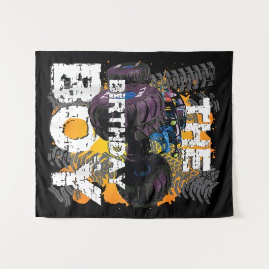 The Birthday Boy Monster Truck Matching Family Wandkleed (Voorkant (horizontaal))