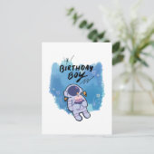 The Birthday Spaceman Feestdagenkaart (Staand voorkant)