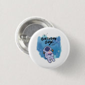 The Birthday Spaceman Ronde Button 3,2 Cm (Voorkant /achterkant)