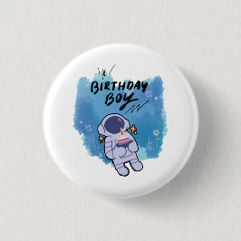 The Birthday Spaceman Ronde Button 3,2 Cm