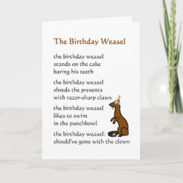 The Birthday Weasel - een grappig verjaardagsgedic Kaart
