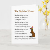 The Birthday Weasel - een grappig verjaardagsgedic Kaart (Gele Bloem)