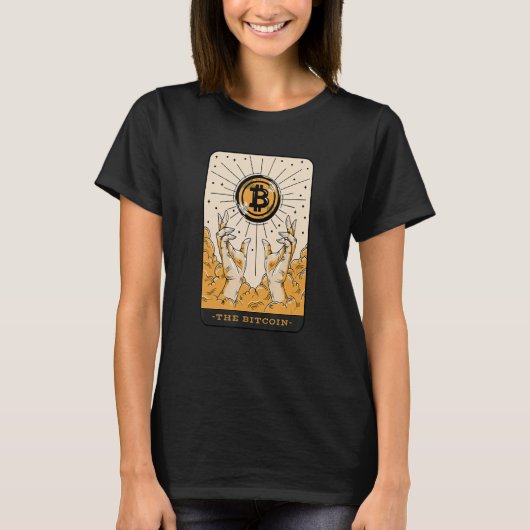 The Bitcoin Tarot Card Two Hands Cryptocurrency BT T-shirt (Voorkant)