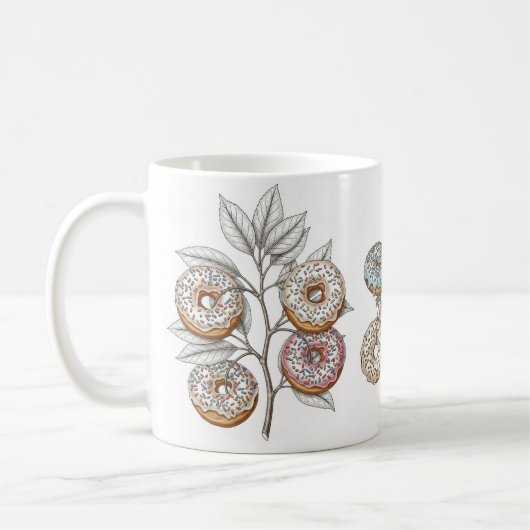 The bizarre artistic "doughnut sprig" cup koffiemok (Links)