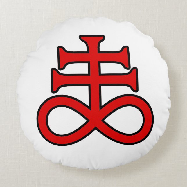 The Black Alchemist Cross Rond Kussen (Voorkant)