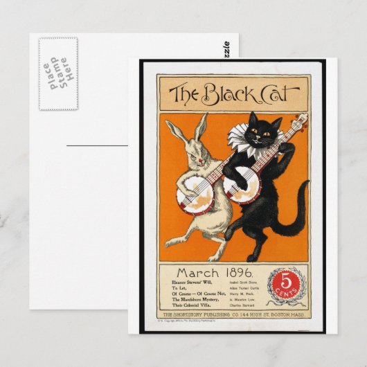 The black cat briefkaart (Voorkant / Achterkant)