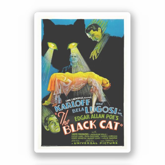 The Black Cat ( film poster) Sticker (Voorkant)