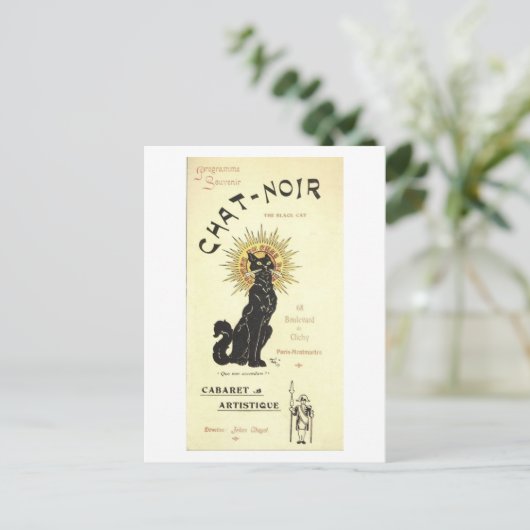 The Black Cat Fine Art Briefkaart (Staand voorkant)