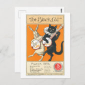 The Black Cat, maart 1896,  kattenkunst Briefkaart (Voorkant / Achterkant)