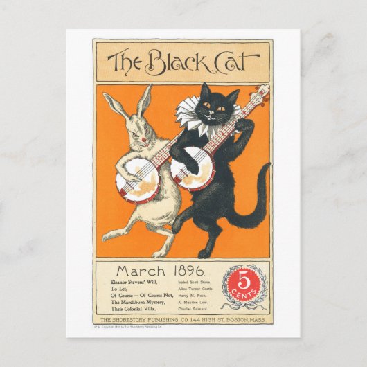 The Black Cat, maart 1896,  kattenkunst Briefkaart (Voorkant)