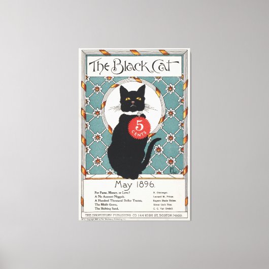 The black cat, May 1896 Canvas Afdruk (Voorkant)