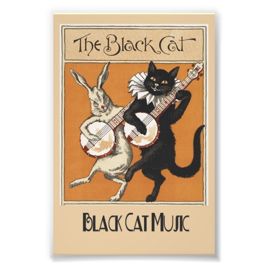 "The Black Cat" muziekposter Foto Afdruk (Voorkant)