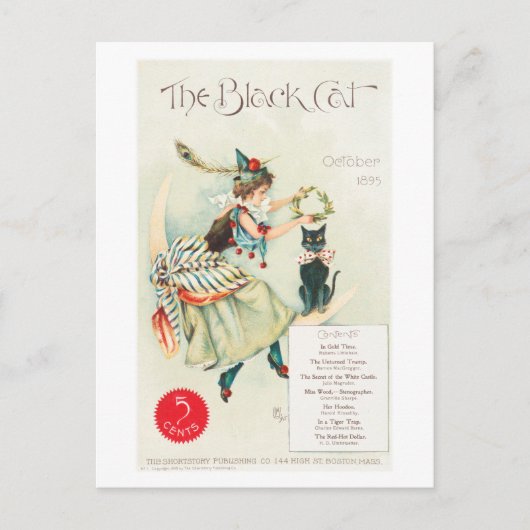 The Black Cat, oktober 1895,  kattenkunst Briefkaart (Voorkant)