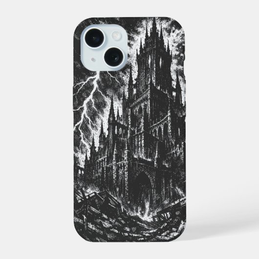 The Black Fortress van BurnsInHell iPhone 15 Case (Achterkant)
