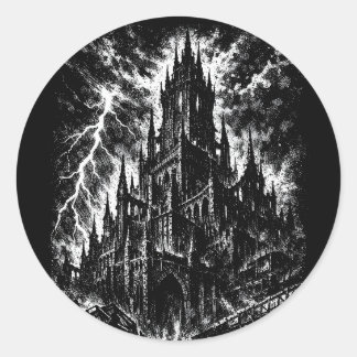 The Black Fortress van BurnsInHell Ronde Sticker