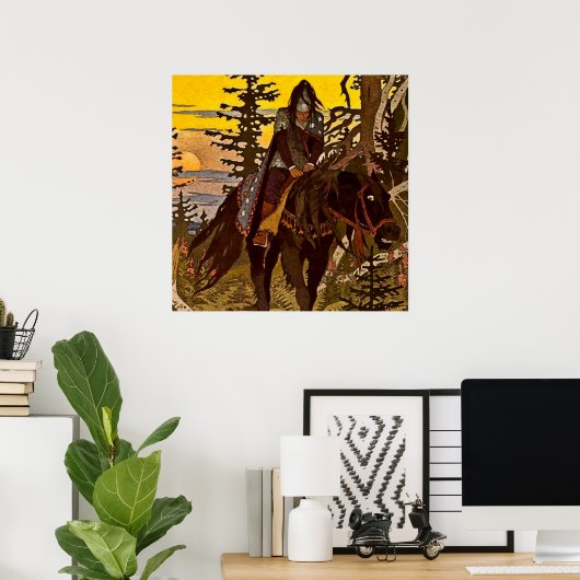 "The Black Knight" van Ivan Bilibin Poster (Thuiskantoor)