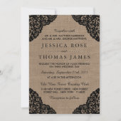 The Black Lace On Rustic Burlap Wedding Collection Kaart (Voorkant)