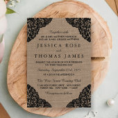 The Black Lace On Rustic Burlap Wedding Collection Kaart