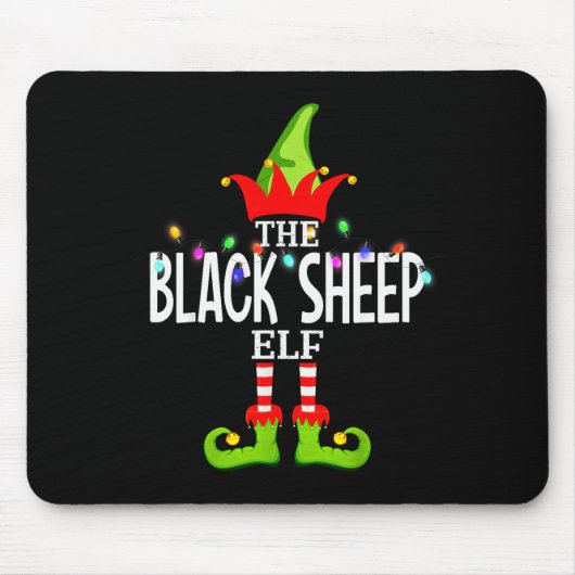 The Black Sheep Elf Christmas Matching Pajamas  Muismat (Voorkant)